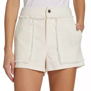 NWT Cinq A Sept Gardenia Jones Frayed Tweed & Stretch Cotton Shorts